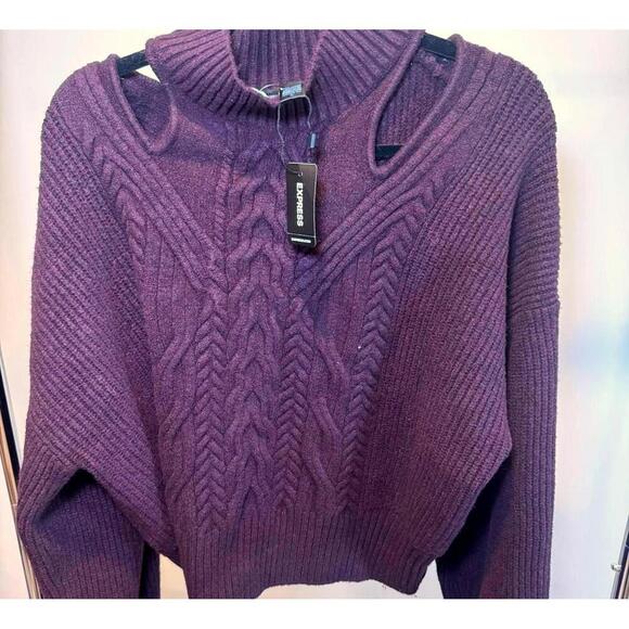 Express Sweaters - EXPRESS Women's XL Cable Knit Sweater - Cozy Purple